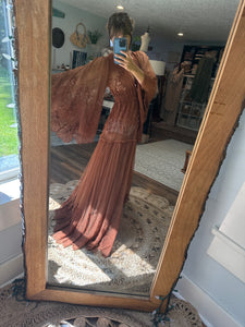 Bloom button dress/robe in Brown ready to ship