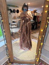 Load image into Gallery viewer, Allow 6-8 week preorder vintage lover print custom dress lined in Brown