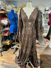 Load image into Gallery viewer, Ready to ship hand dyed dark brown lace much love reclamation dress product number 914