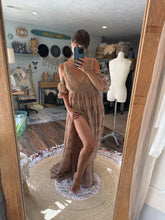 Load image into Gallery viewer, Ready to ship tan chiffon Blessed dress comes with bodysuit