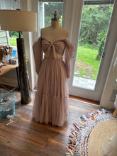 Load image into Gallery viewer, Ready to ship bring it two piece with soft tulle overlay hand dyed dress light lavender mauve