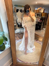 Load image into Gallery viewer, Ruffle me up in lace slightly sheer dress sale