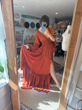 Load image into Gallery viewer, Ready to ship rust satin dreams dress