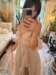 Adorable ready to ship nude blush  Poetry chiffon reclamation dress