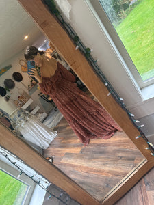 Preorder allow 6-8 weeks  you glow girl in brown floral crinkle