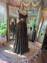 Load image into Gallery viewer, Sample sale Rosette Olive with poetry sleeve dress ready to ship