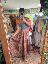 Load image into Gallery viewer, Flash sale Ready to ship denim top and floral skirt hand dyed set