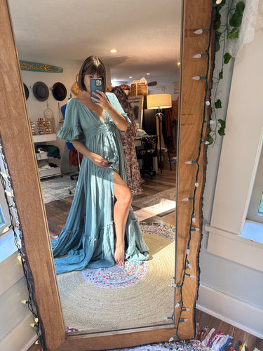 Ready to ship sale Awaken dress coastal blue linen cotton