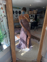 Load image into Gallery viewer, Ready to ship hand dyed imperfect mauve lavender love bird dress