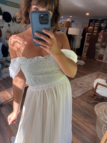 Amazing sale Ready to ship one of a kind dress vintage lace (soft green)hand dyed with tulle (lined) on sale