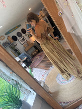 Load image into Gallery viewer, Ready to ship poetry top in print with mustard you glow girl linen cotton skirt sale