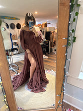 Load image into Gallery viewer, Ready to ship cotton brown ruffle me right up dress