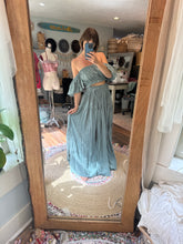 Load image into Gallery viewer, Ready to ship blue mystical maxi length two piece linen cotton
