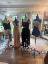 Load image into Gallery viewer, Ready to ship bundle package back lace skirt, two black lace tops, tulle ivory top, nude slip dress sale