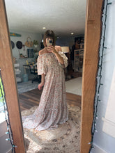 Load image into Gallery viewer, Preorder allow 6-8 week rust floral crinkle ruffle me right up dress