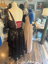 Load image into Gallery viewer, Ready to ship bundle package back lace skirt, two black lace tops, tulle ivory top, nude slip dress sale