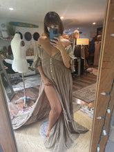 Load image into Gallery viewer, Ready to ship Awaken in tan brown linen cotton dress sale