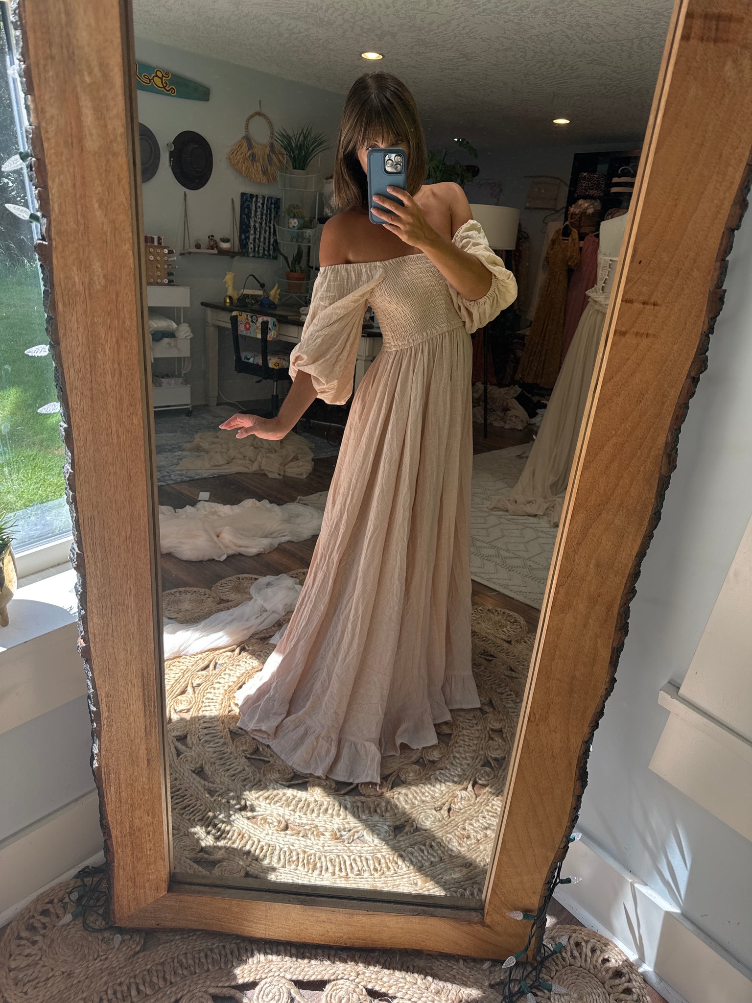 Preorder new - The Sugar Sugar Dress smock top dress in beige new styl We Are Reclamation Preorder new - The Sugar Sugar Dress smock top dress in beige new styl We Are Reclamation