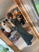 Load image into Gallery viewer, Hand dyed dark green dreams dress maxi length ready to ship sale