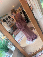 Load image into Gallery viewer, Flash sale hand dyed mauve bloom robe dress in lace ready to ship
