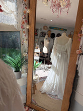 Load image into Gallery viewer, Sample sale Boho Dreams dress in white linen cotton with fringe ready to ship