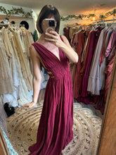 Load image into Gallery viewer, Love me wild linen cotton wine colour dress ready to ship on sale