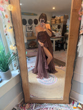 Load image into Gallery viewer, Ready to ship hand dyed mauve brown love bird dress (dye imperfect)