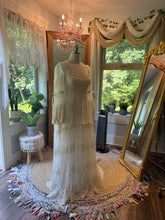 Load image into Gallery viewer, Ready to ship sale one of a kind euphoria with ivory embroidered lace merged with vintage lace dress