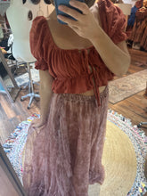Load image into Gallery viewer, (Filagree) flash sale Ready to ship rusty filagree poetry two piece dress comes with three tops and skirt