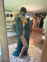 Load image into Gallery viewer, Teal pearl mesh robe xs-xl ready to ship on sale
