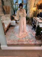 Load image into Gallery viewer, Oh lover beige blush floral chiffon maternity friendly reclamation dress ready to ship