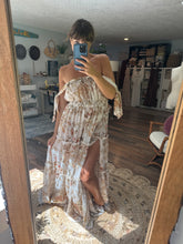 Load image into Gallery viewer, Sale Ready to ship you glow girl sleeveless in crinkle fabric large golden print