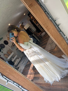 Amazing sale Ready to ship one of a kind dress vintage lace (soft green)hand dyed with tulle (lined) on sale