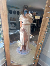 Load image into Gallery viewer, Ready to ship ivory two piece linen cotton dress sale reversible top