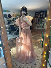 Load image into Gallery viewer, Ready to ship coral sheer two-piece dress with wrap skirt