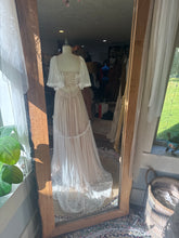 Load image into Gallery viewer, One of a kind lace dress with vintage lace bodice ready to ship sale