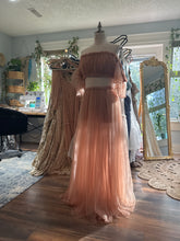 Load image into Gallery viewer, Ready to ship coral sheer two-piece dress with wrap skirt