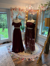 Load image into Gallery viewer, Two tops two skirts in burgundy plum color ready to ship sale