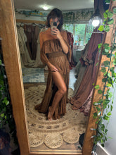 Load image into Gallery viewer, (Dark brown ) on sale Ready to ship sheer lace show off those shoulders brown lace dress