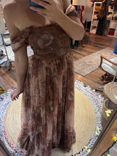 Load image into Gallery viewer, Allow 6-8 week preorder vintage lover print custom dress lined in Brown