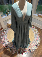 Load image into Gallery viewer, Ready to ship coastal blue linen cotton Ophelia dress