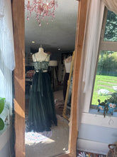 Load image into Gallery viewer, One of a kind green hand dyed two piece with beige always and forever top ready to ship flash sale