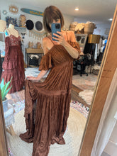 Load image into Gallery viewer, Three top, vintage lace skirt, Athena dress in brown sale ready to ship