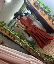 Load image into Gallery viewer, (Preorder  6-8 wk) soft rayon  simply rust dress