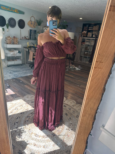 Ready to ship hand dyed two piece rust brown
