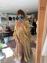 Load image into Gallery viewer, Ready to ship dreams like these dress mustard linen cotton on sale