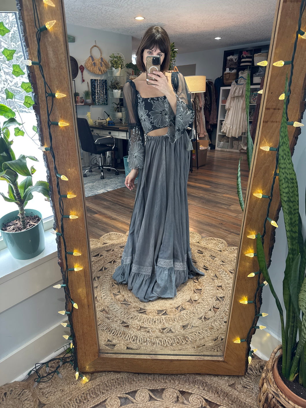 Mix match grey and black two piece ready to ship