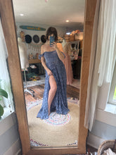 Load image into Gallery viewer, Sale lace hand dye periwinkle dress ready to ship