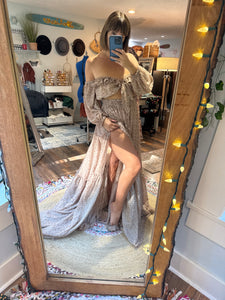 (Brown florals ) Ready to ship kismet two piece very slightly sheer on sale