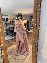 Load image into Gallery viewer, Ready to ship mystical wonders sheer two-piece dress coffee rose